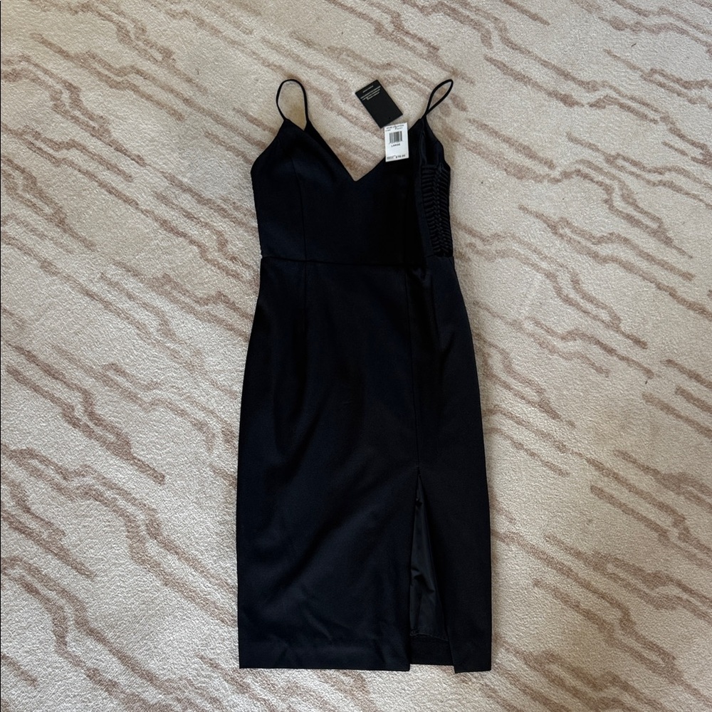 DO+BE Black Midi Dress with Spaghetti Straps